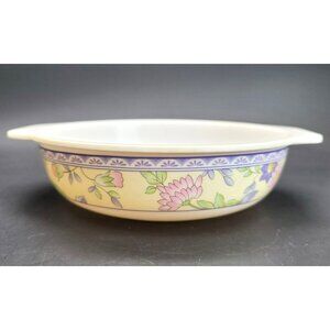 Vintage Melamine Bowl Floral Serving Dish #1-51 Yellow Purple Flowers and Trim P